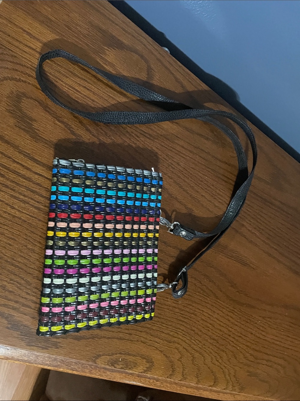 Multicolor Beaded Crossbody Bag - Women
